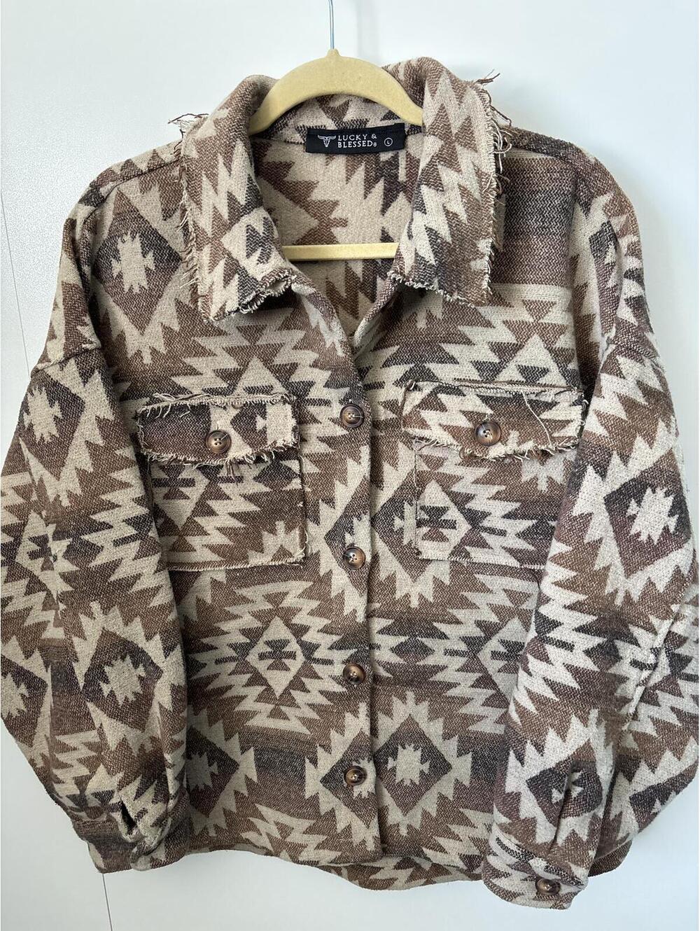 Lucky & Blessed Western Aztec Jacket, Women’s L